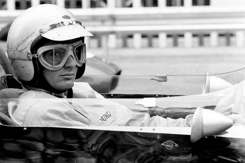 Bruce McLaren looks sideways ahead of the 1962 Monaco Grand Prix