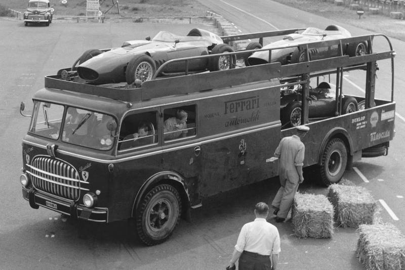 The Ferrari team arrives at the circuit