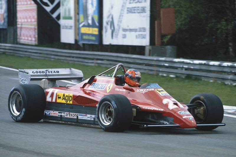 Gilles Villeneuve (Ferrari 126C2) during practice before his fatal crash.