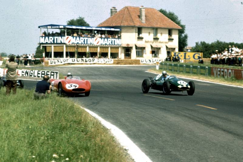 Henry Taylor in a Cooper T45-Climax leads John Fast in his OSCA.