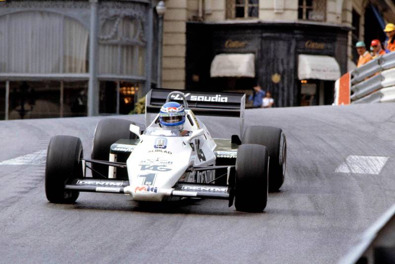 Race winner Keke Rosberg in his Williams FW08C-Ford Cosworth.
