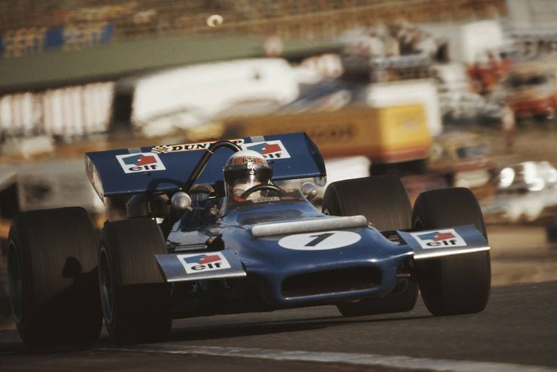 Jackie Stewart in his Tyrrell at the 1970 Spanish Grand Prix