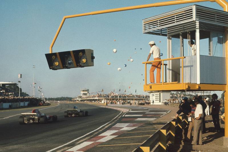 Henri Pescarolo chases March teamRonnie Peterson at the 1972 Argentine Grand Prix.