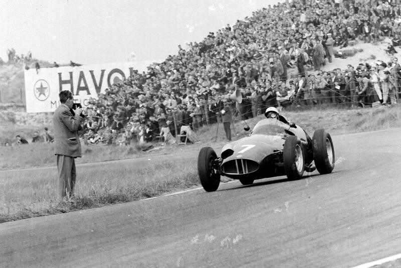 Jo Bonnier driving his BRM P25 to 1st position