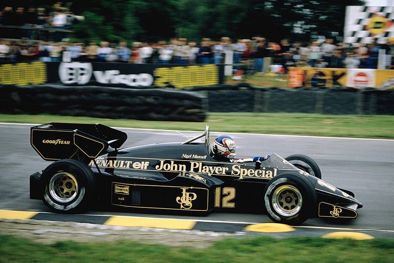 Nigel Mansell in his Lotus 95T Renault.