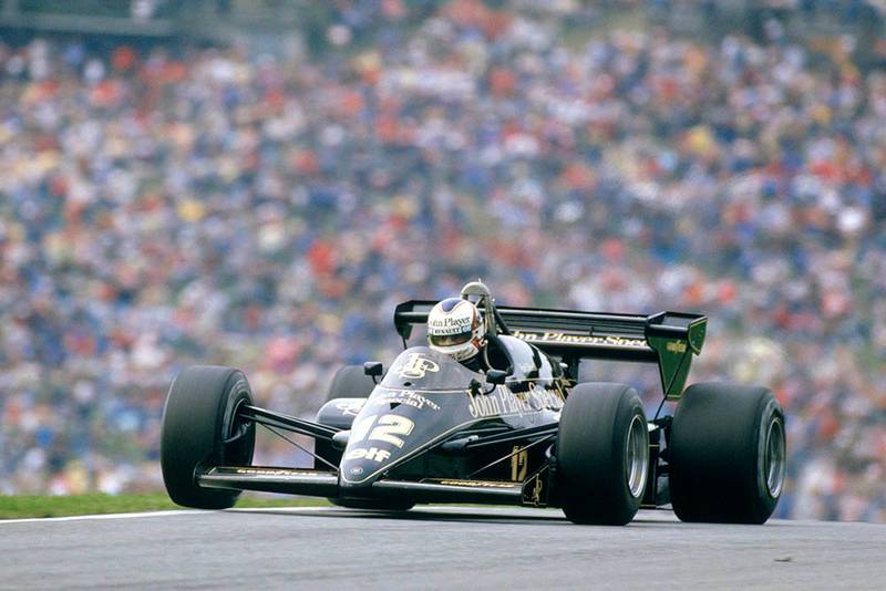 Nigel Mansell in his Lotus 95T Renault.