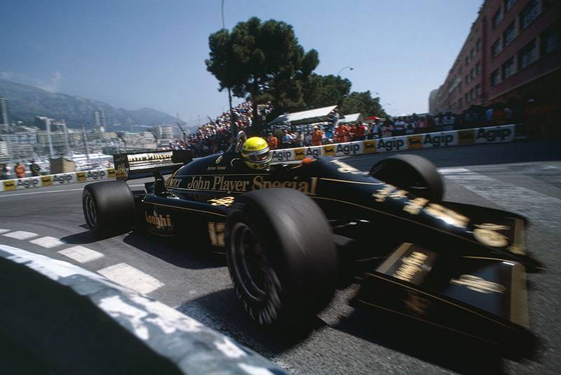 Ayrton Senna in his Lotus 98T-Renault.