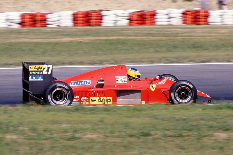 Michele Alboreto at the wheel of his Ferrari F186.