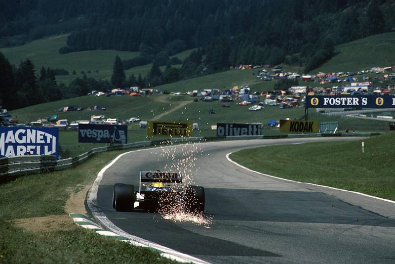 Nelson Piquet in s Williams FW11, did not finish the race.