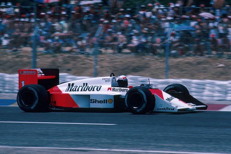 Alain Prost driving his McLaren MP4/3.