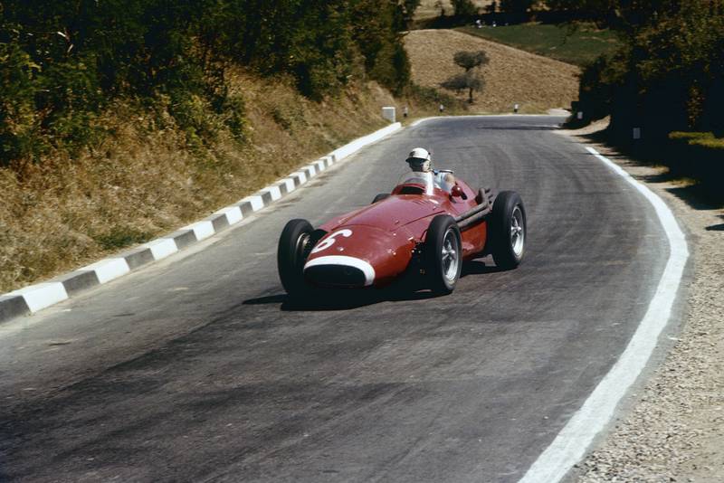 Harry Schell in his Maserati 250F, 1957 Pescara Grand Prix.