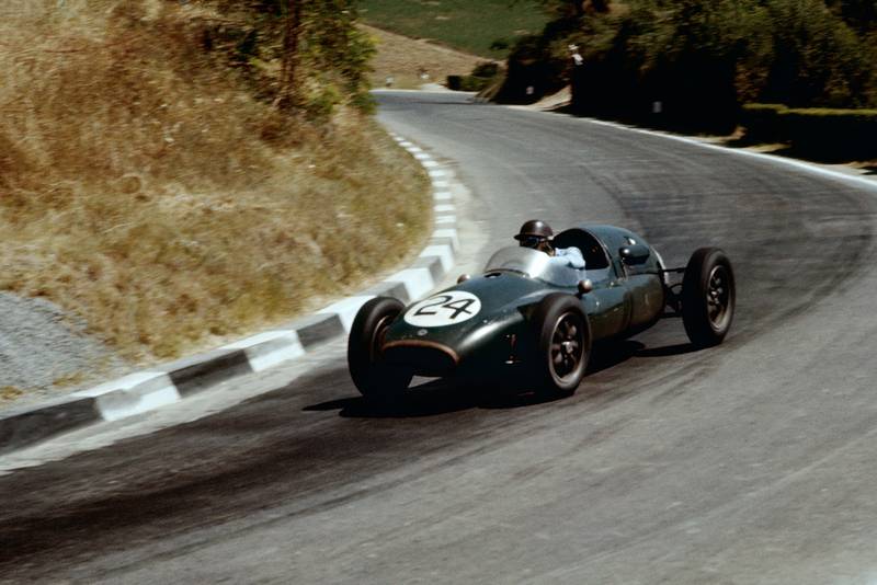 Jack Brabham (Cooper T43-Climax) at the 1957 Pescara Grand Prix.