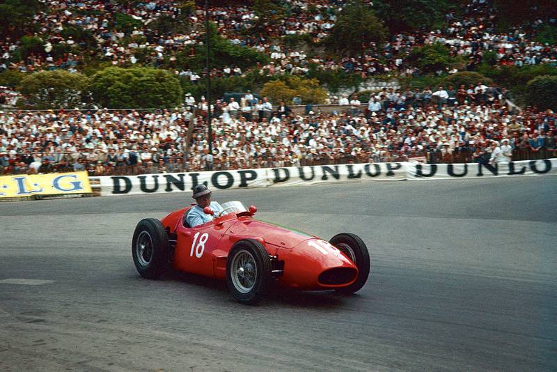 Horace Gould slides his Maserati through the gasworks hairpin