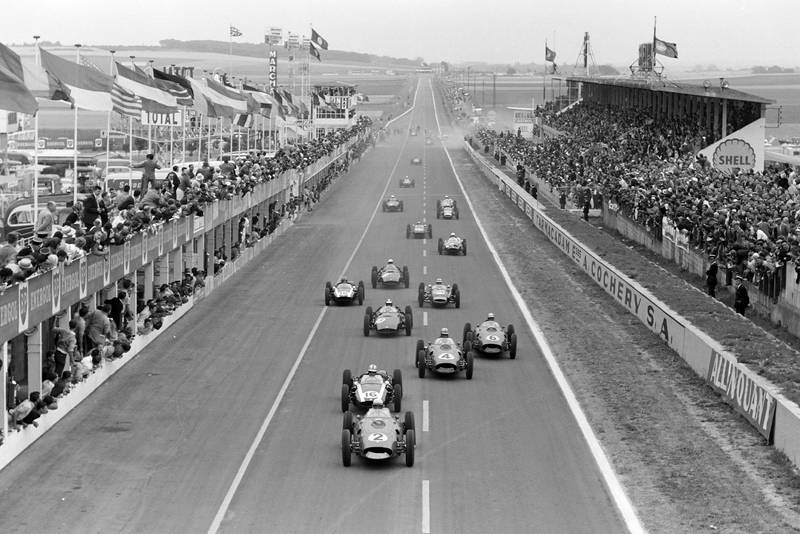 Phill Hill got the jump on Brabham at the start