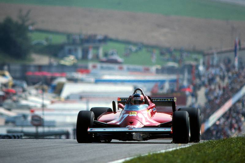 Gilles Villeneuve in his Ferrari 126CK.