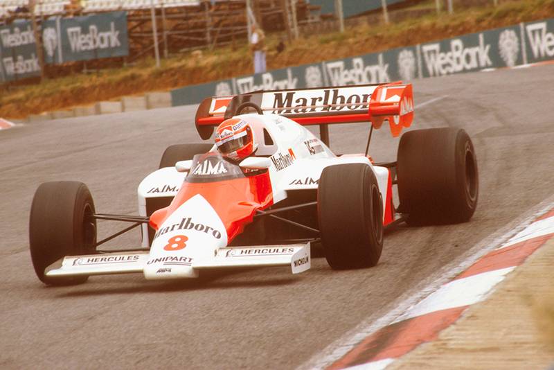 Niki Lauda in a McLaren MP42 TAG Porsche, went on to take 1st place.