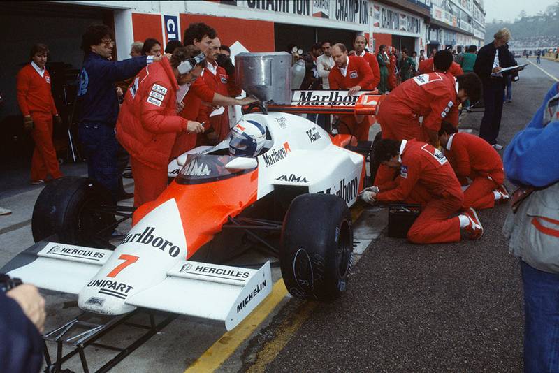 Alain Prost driving a McLaren MP4/2.
