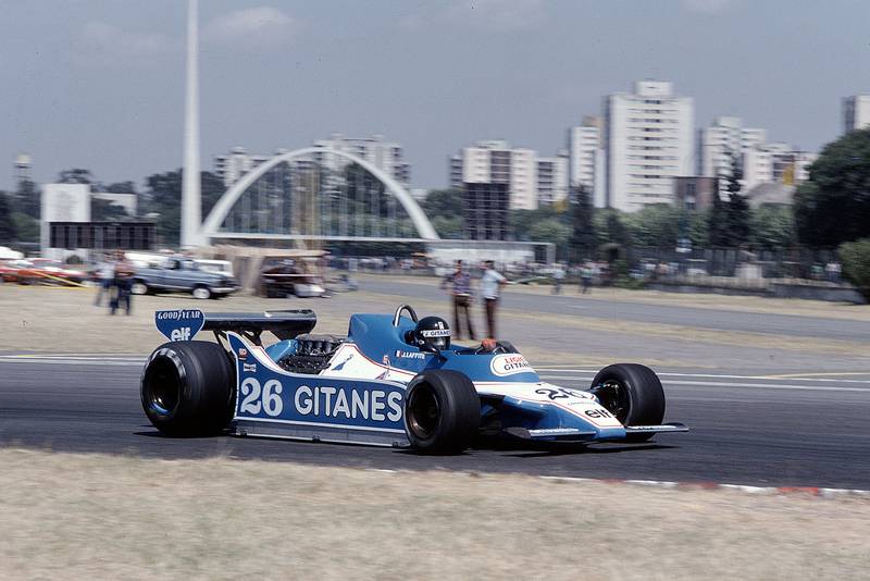 Jacques Laffite (Ligier) at the 1979 Argentine Grand Prix, Buenos Aires.