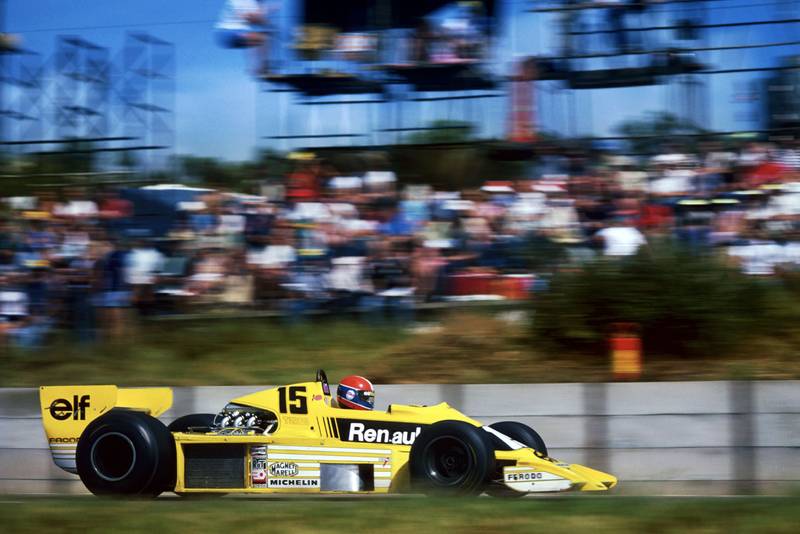 Jean-Pierre Jabouille driving for Renault at the 1979 South African grand Prix, Kyalami
