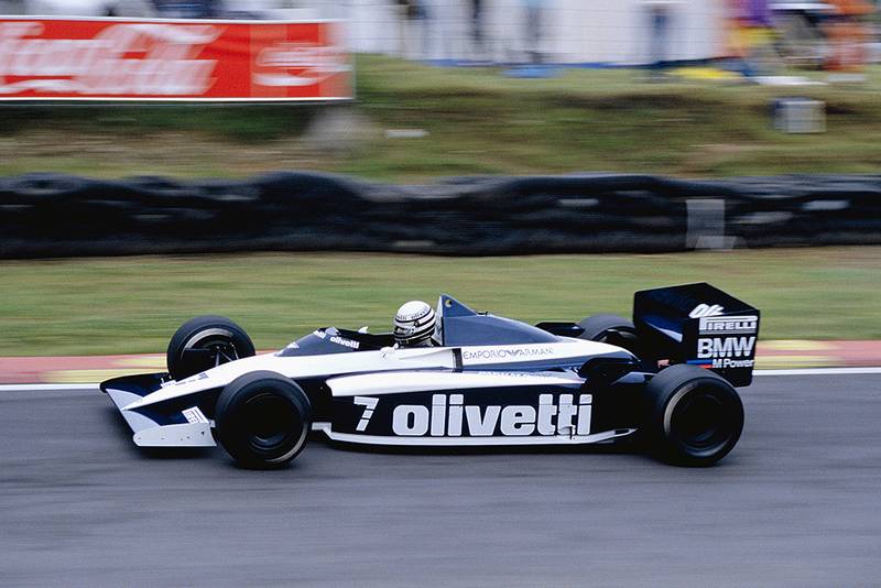 Riccardo Patrese driving a Brabham BT54 BMW.