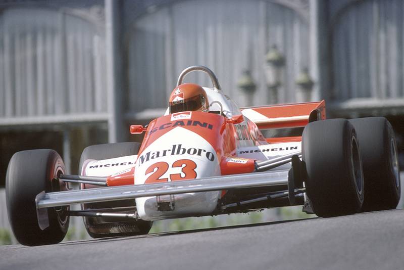 Bruno Giacomelli in a Alfa Romeo 179C.