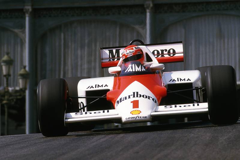 Niki Lauda in his McLaren MP4/2B.