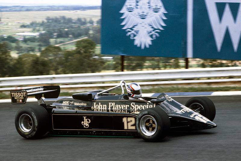 Nigel Mansell in his Lotus 87B-Ford Cosworth.