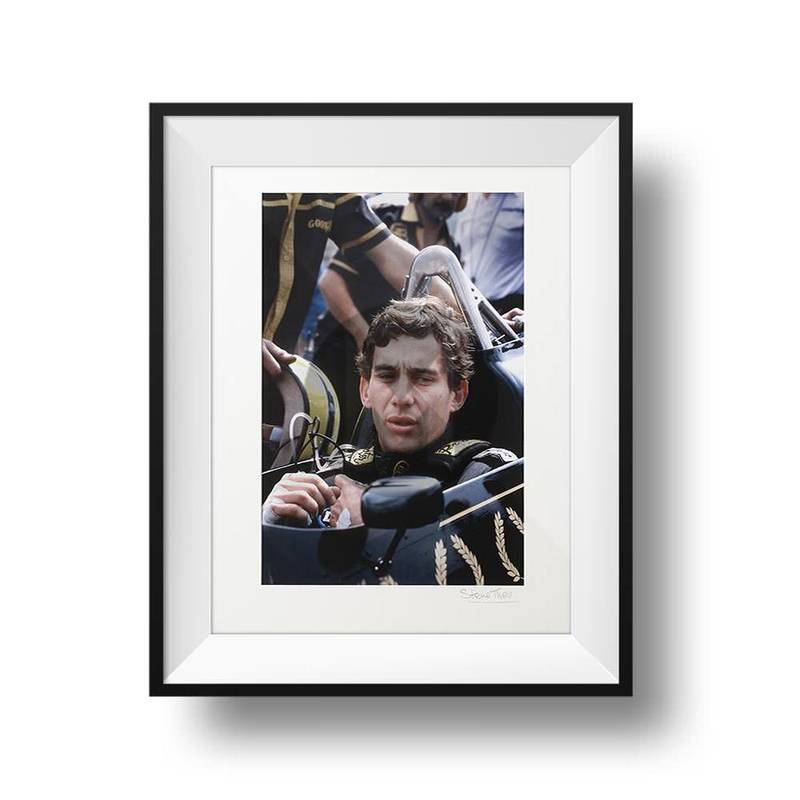 Product image for Ayrton Senna - Lotus - 1986 | signed Steve Theodorou | Limited Edition portrait