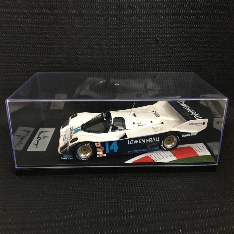 Product image for 1:18 Löwenbräu Porsche 962 IMSA , 1986 Daytona 24 winner: Signed Derek Bell