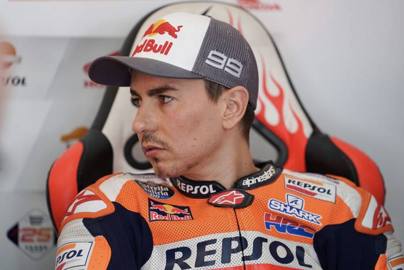 Jorge Lorenzo in the Repsol Honda garage