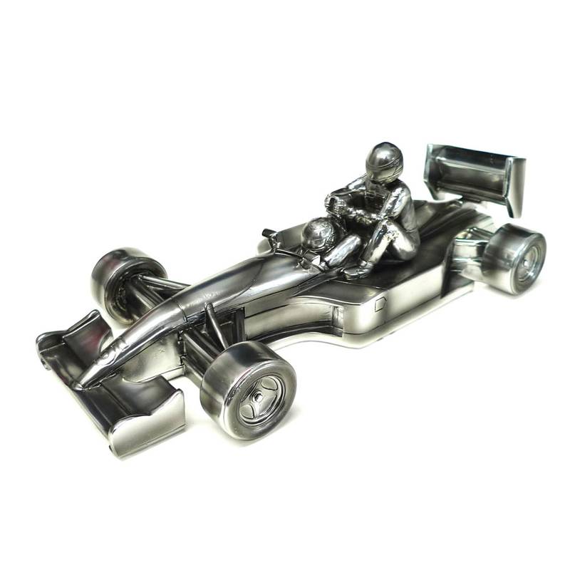 Product image for 'Taxi for Senna' | Nigel Mansell - Williams FW14 - 1991 | Chrome Sculpture | signed Nigel Mansell