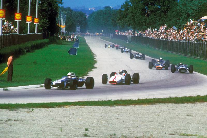 Jack Brabham leading the 1965 Italian GP