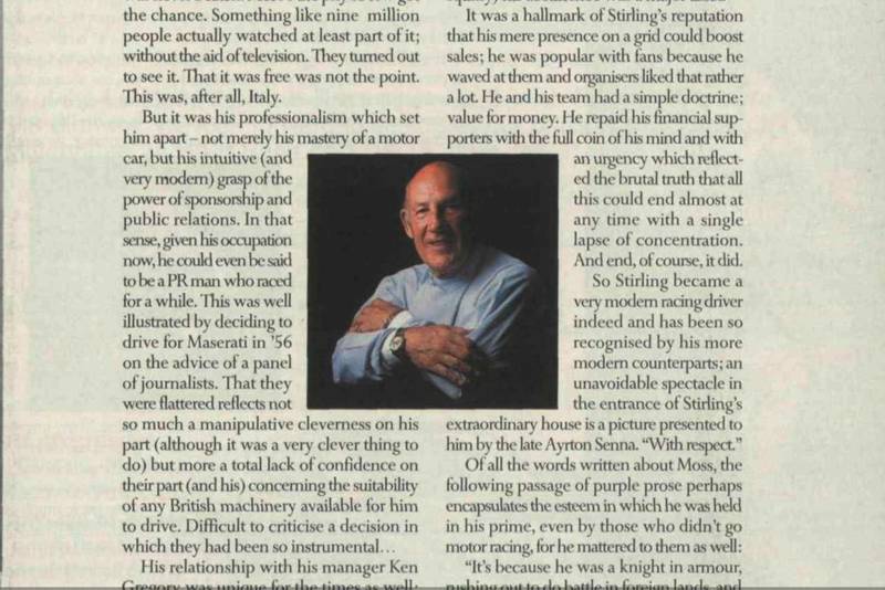 Stirlng Moss, October 1999