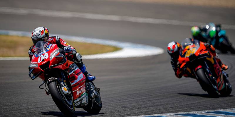 Andrea Dovozioso on his Ducati GP 20 during the 2020 MotoGP Spanish Grand Prix at Jerez