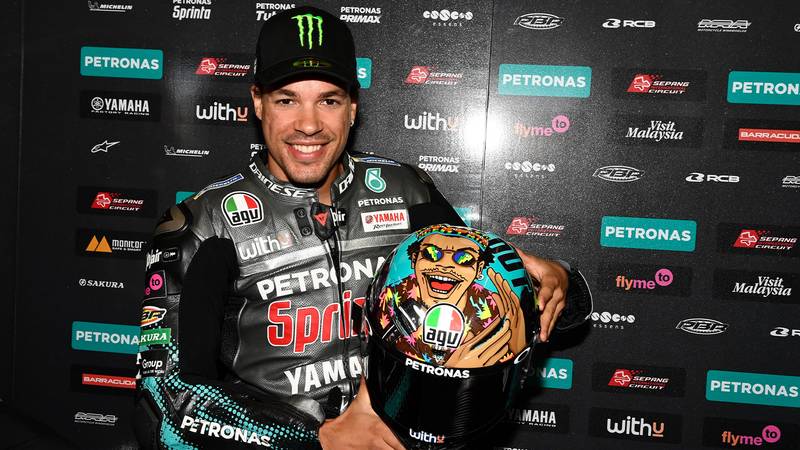 Franco Morbidelli with his anti-racism helmet for Misano