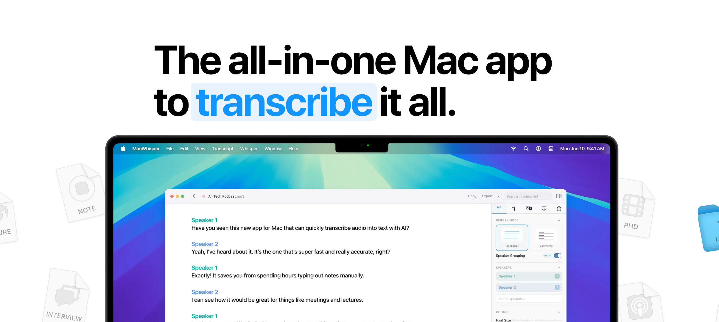 MacWhisper app screenshot
