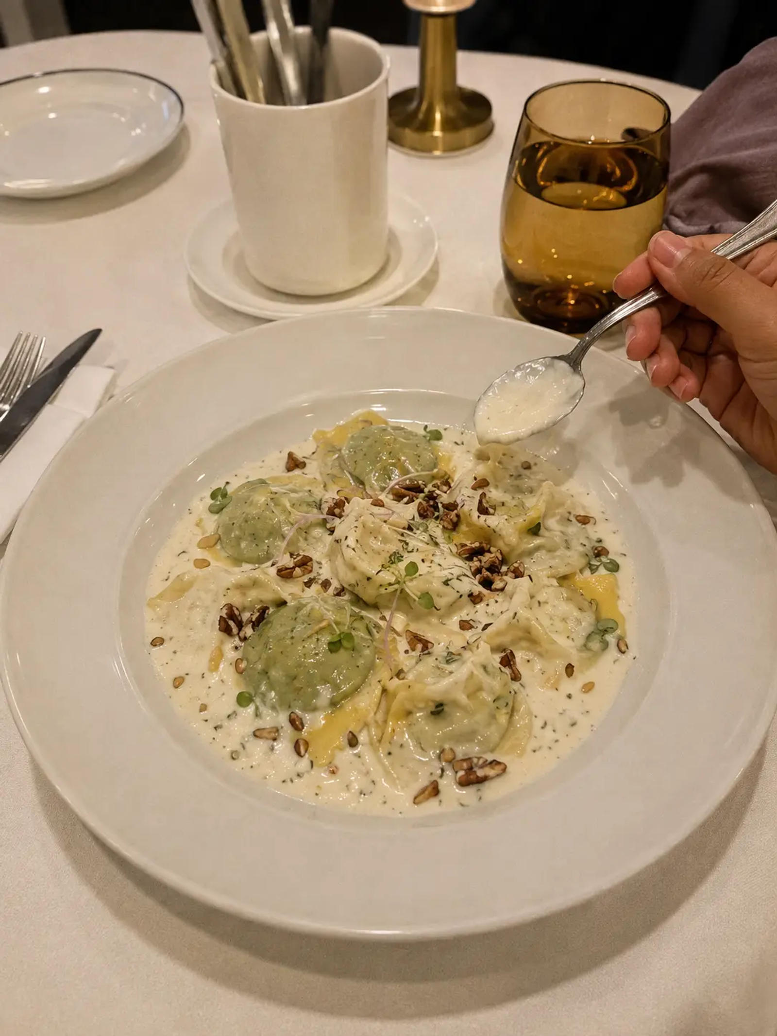 Spinach Ravioli at Focaccia