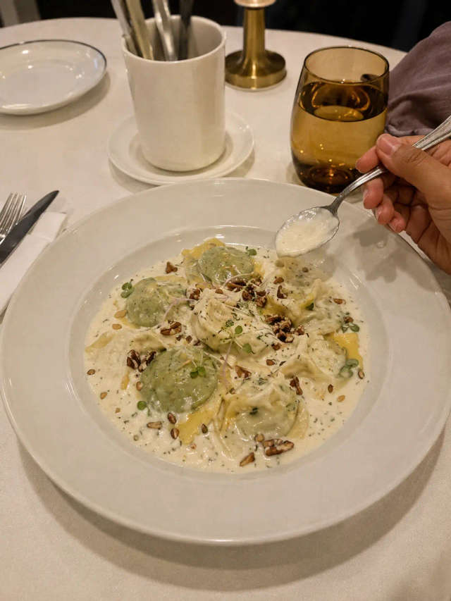 Spinach Ravioli at Focaccia