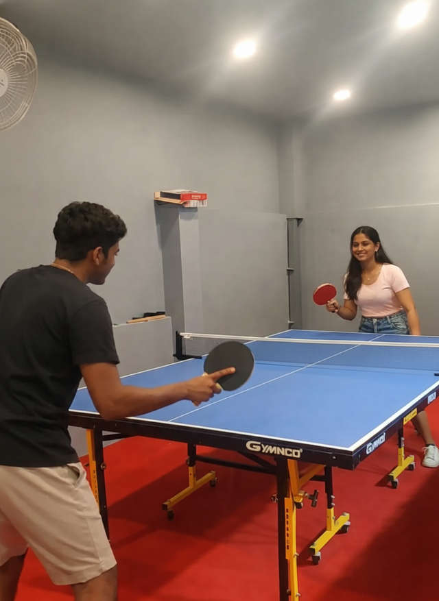 Pick up a paddle and play table tennis with your friends