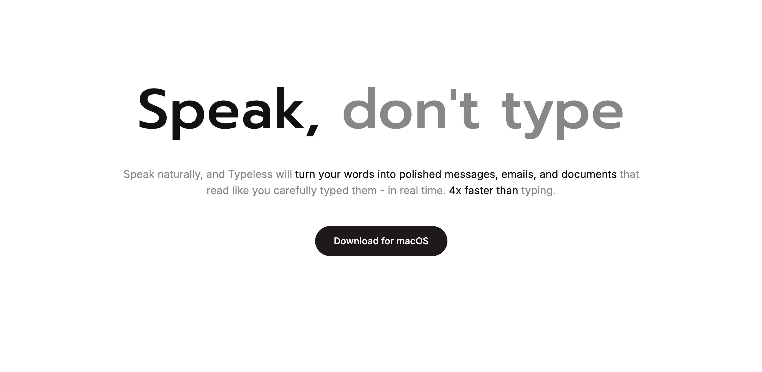 Typeless app screenshot