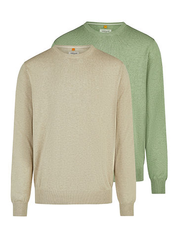 Pullover Basic in Beige / hellgrün