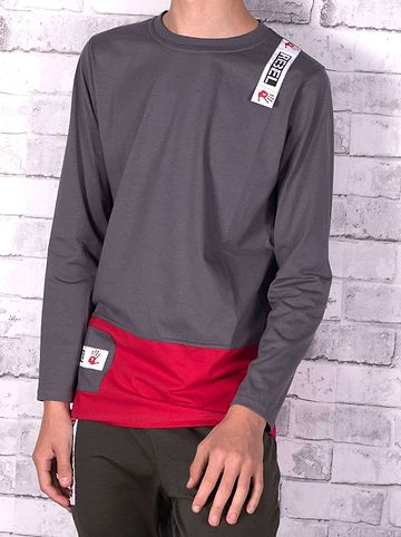 Langarmshirt in Dunkelgrau