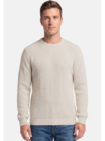 Pullover Basic in Creme / schwarz