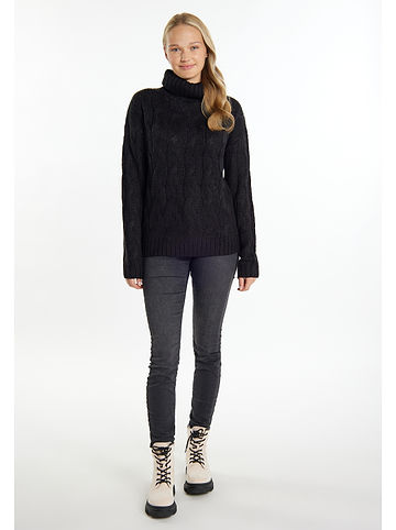 myMo Damen Strickpullover in Schwarz