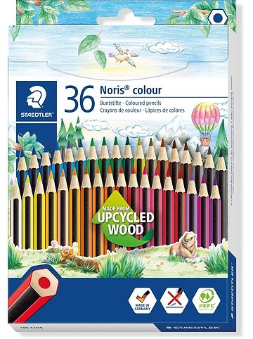 Farbstift Noris Colour ca. 3 mm farbig sortiert Packung mit 36 Farben