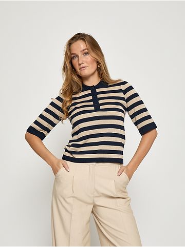 minus Pullover in Black Iris Stripe