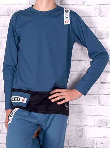 Langarmshirt in Dunkelblau