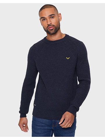 Threadbare Strickpullover Macsen in Navy / Deep Blue Melange