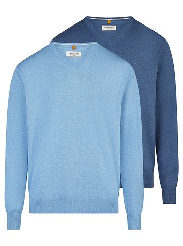 Pullover Basic in Blau / hellblau