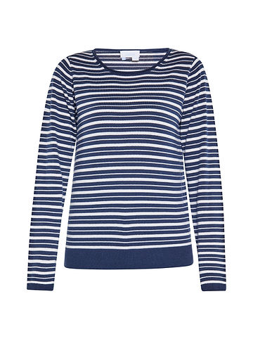 Damen Pullover in MARINE WEISS
